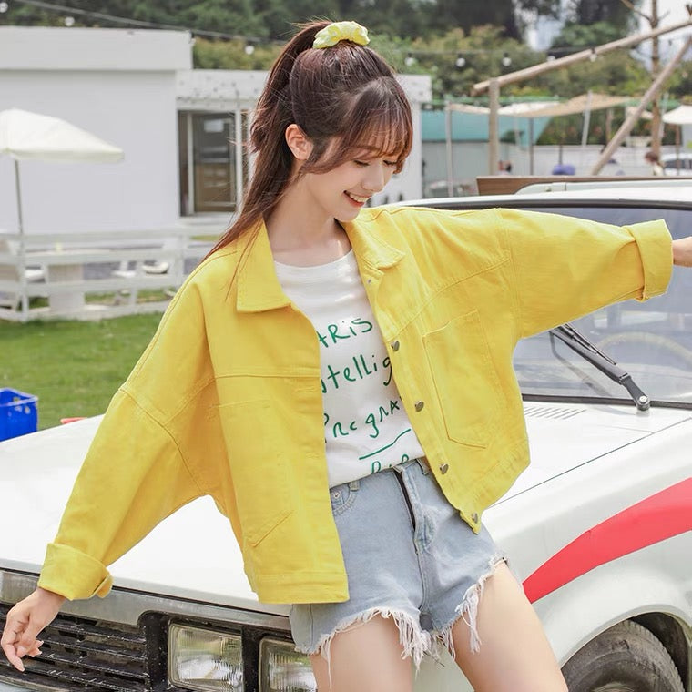INS FASHION CANDY COLORS DENIM JACKET BY70095