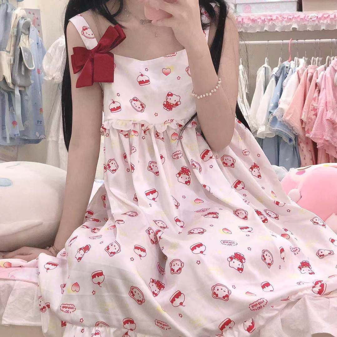 CUTE “HELLO KITTY” SLING DRESS BY70112 | aleeby CUTE “HELLO KITTY” SLING DRESS BY70112 | aleeby