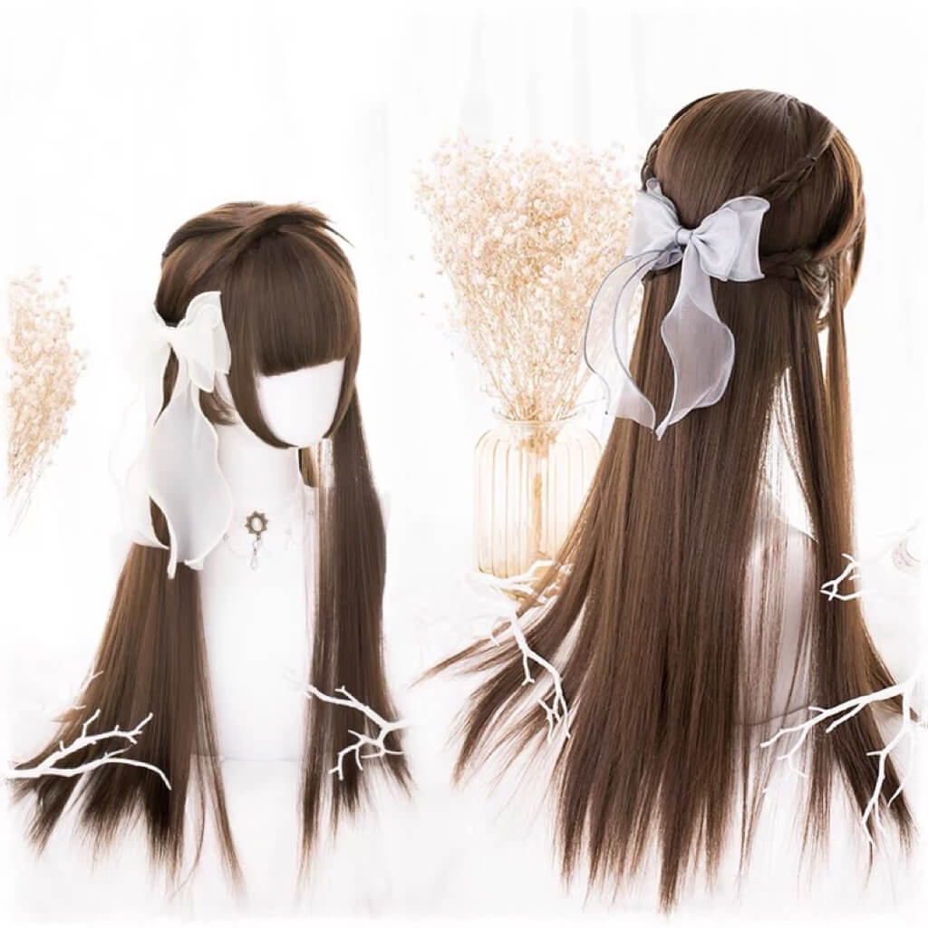 Lolita daily hime cut long straight wig BY6091