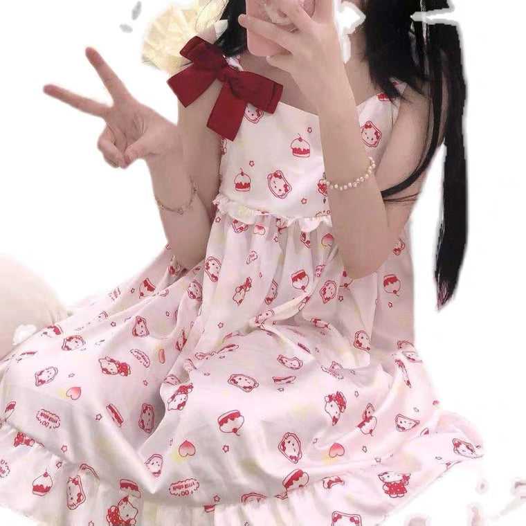 CUTE “HELLO KITTY” SLING DRESS BY70112
