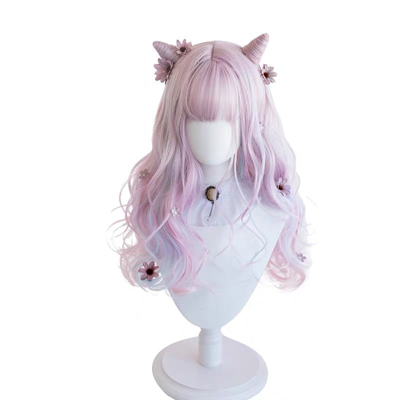 ALEEBY COS PINK BLUE MIXTURE WIG BY31155
