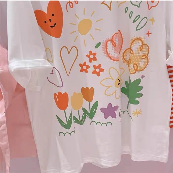Japanese graffiti "flower and forest" oversized T-shirt BY4091