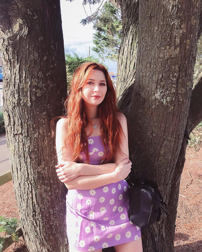 PURPLE "DAISY"  DRESS BY71100