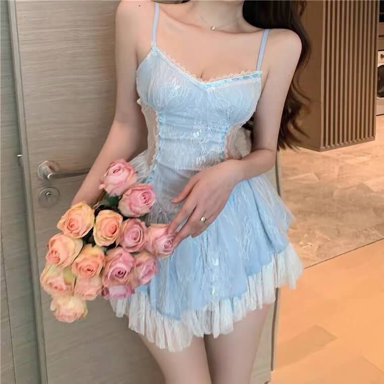 2023 new French sexy lace fairy dress BY6011