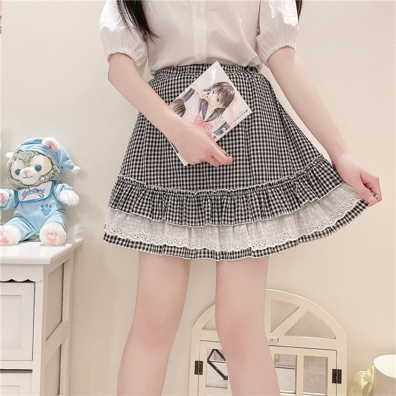 JAPANESE CUTE LACE CAKE SKIRT BY60010