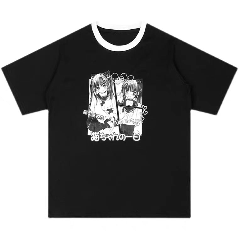 JAPANESE DARK PREPPY GIRL JK T-SHIRT BY60025