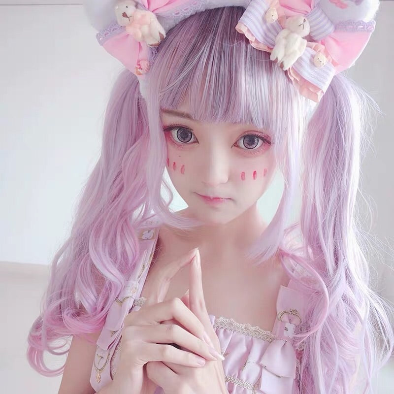 LOLITA PINK INK LONG CURLY WIG BY31069