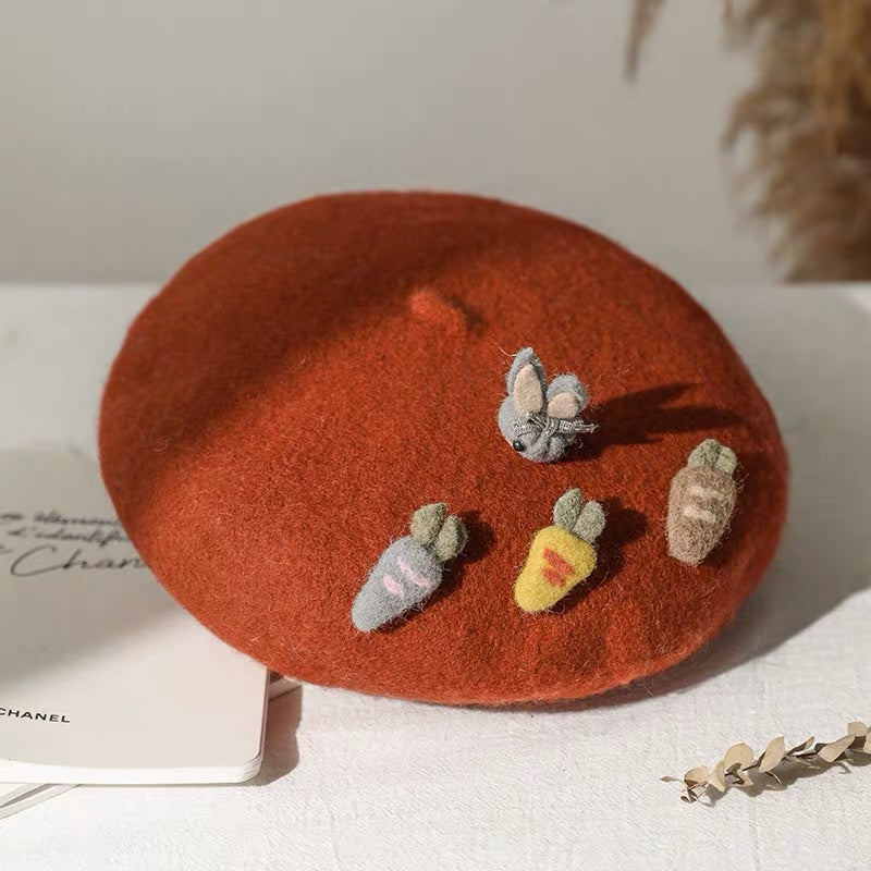 “BUNNY & CARROT” BERET
