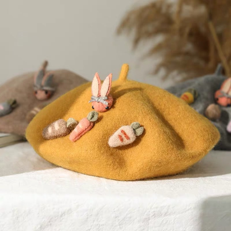 “BUNNY & CARROT” BERET