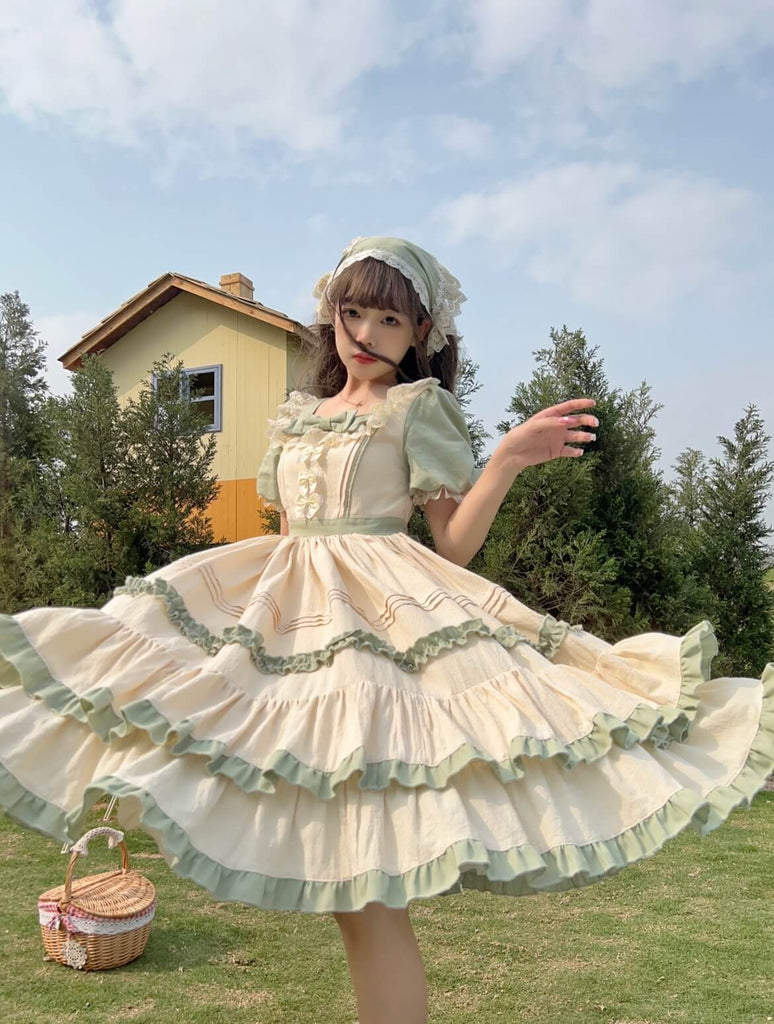 Lolita pastoral OP princess Short Sleeve Dress BY1098