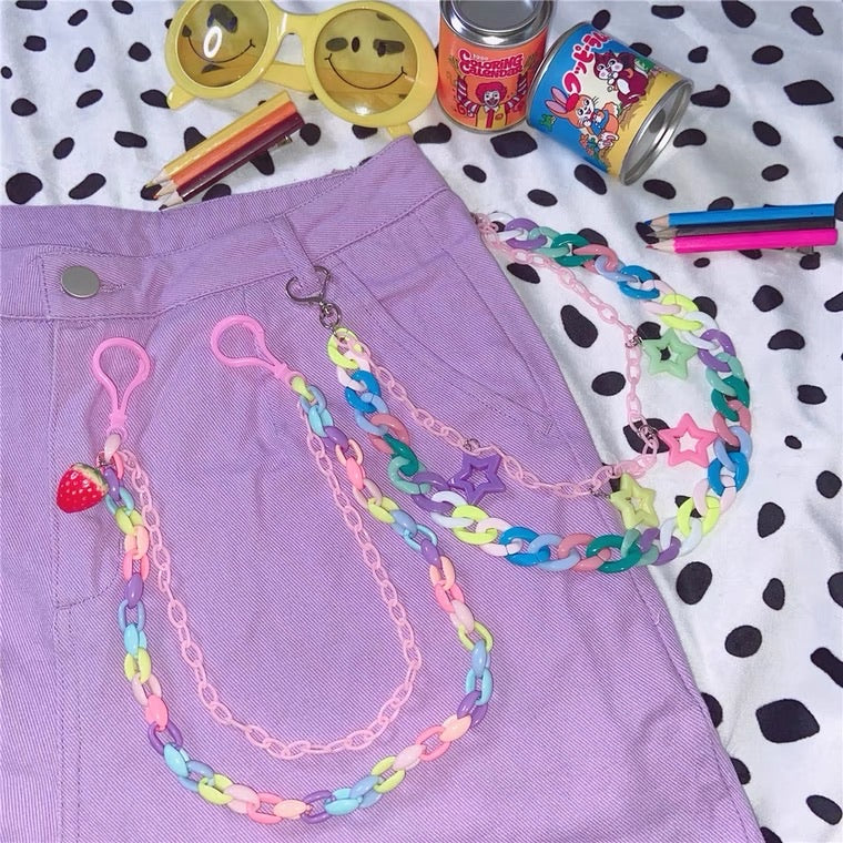INS SWEET STRAWBERRY STAR JK SKIRT CHAIN BY50046