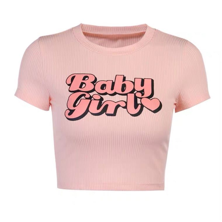 “BABY GIRL” CUTE SHORT T-SHIRT BY70109