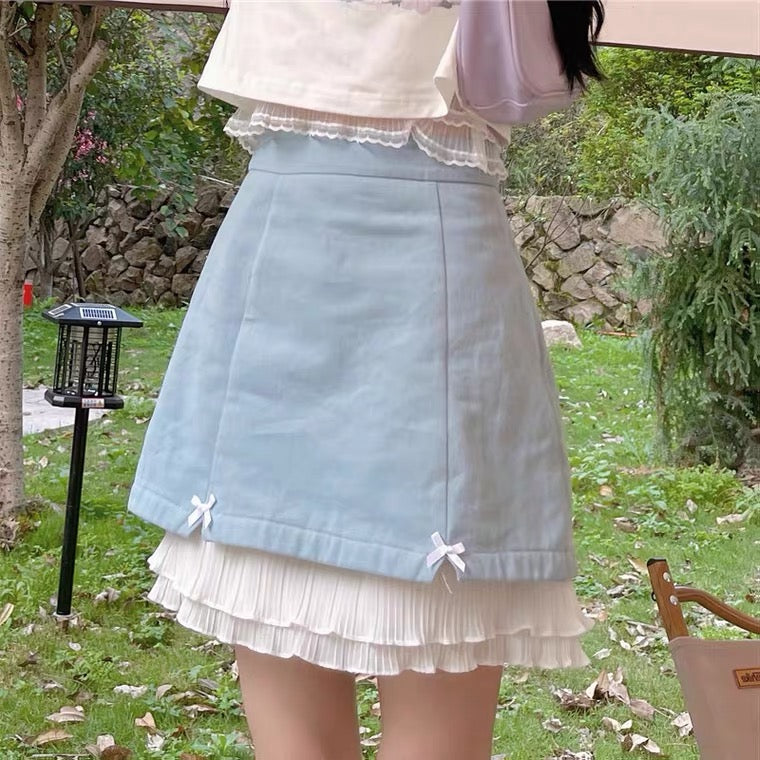 2022 new blue/pink high waist skirt BY8010