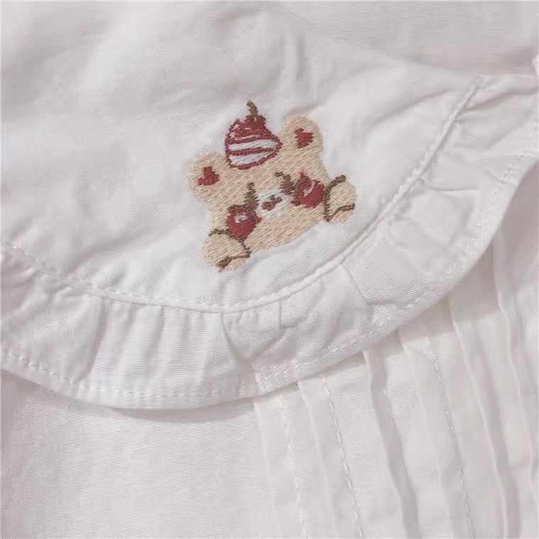 JAPANESE “CHERRY & BEAR” EMBROIDERED SHIRT BY44444