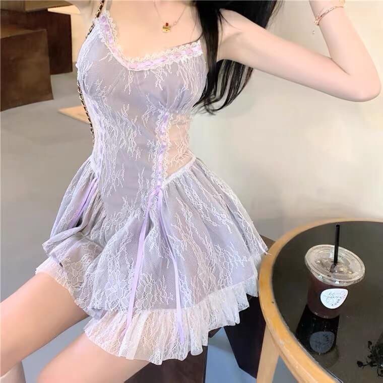 2026 new French sexy lace fairy dress BY6011