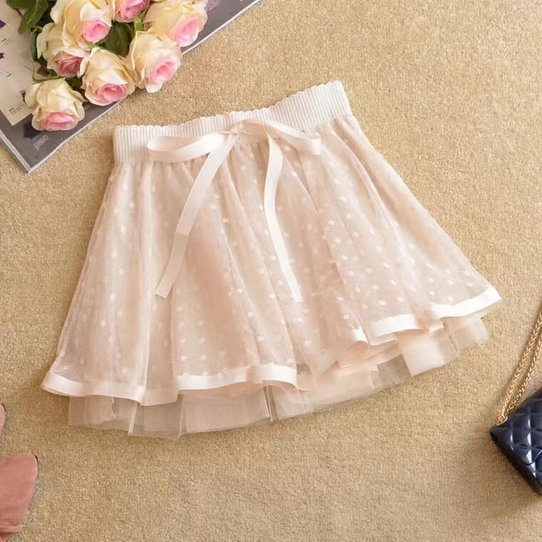 2022 new sweet mesh lace point princess skirt BY4050