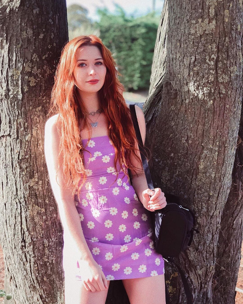 PURPLE "DAISY"  DRESS BY71100