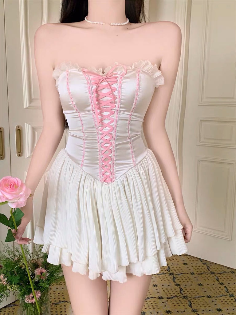 New French fairy Strapless dress BY8088