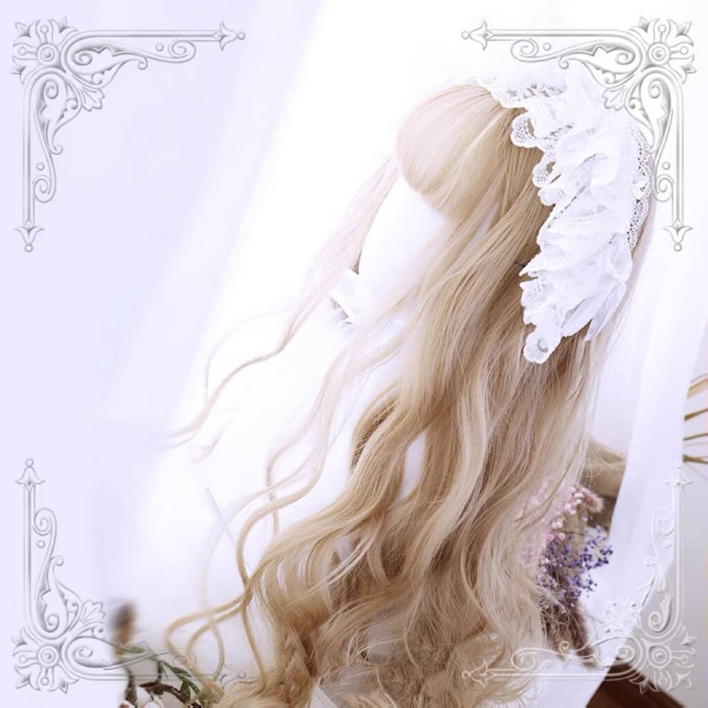 Harajuku Lolita blonde brown long curly wig BY5012
