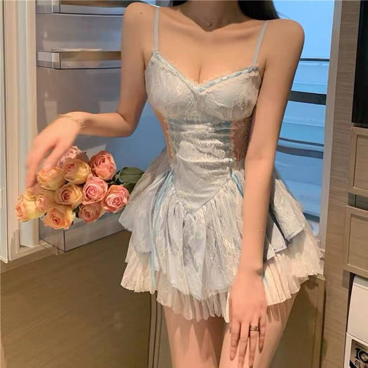 2026 new French sexy lace fairy dress BY6011