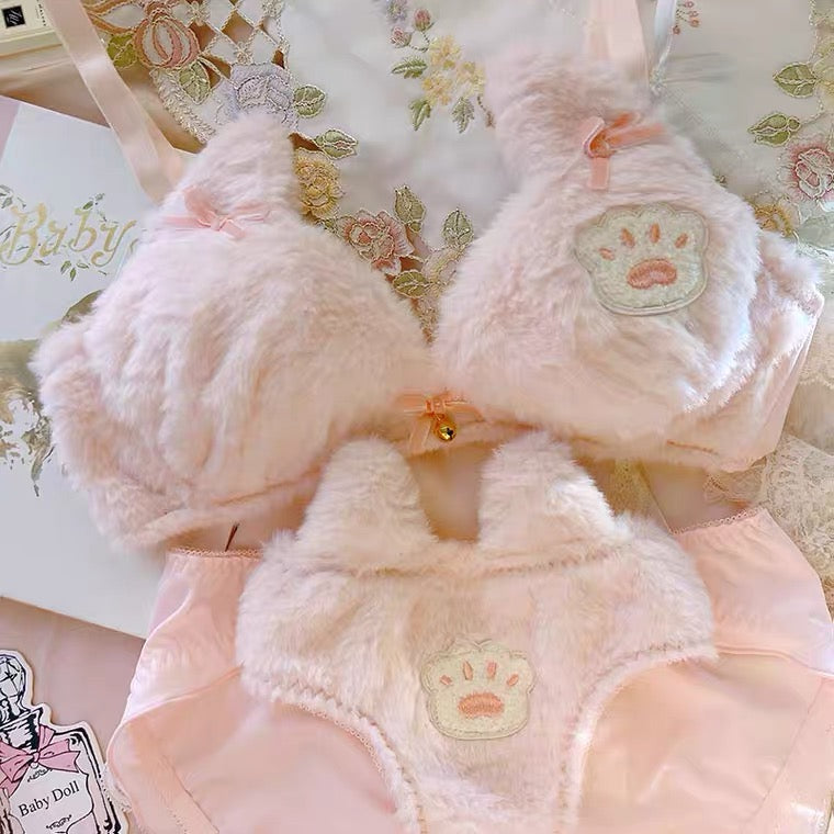 Japanese softgirl plush cat paw underwear BY105