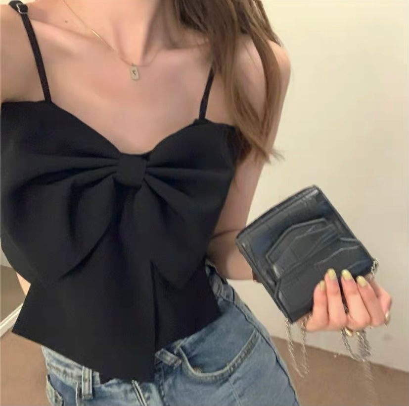 INS FASHION CUTE BOW TUBE TOP BY70088