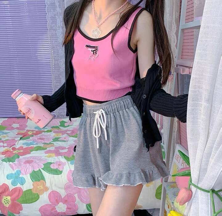 Japanese sweet candy lace casual shorts BY1291