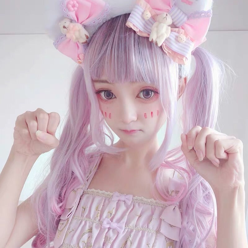 LOLITA PINK INK LONG CURLY WIG BY31069