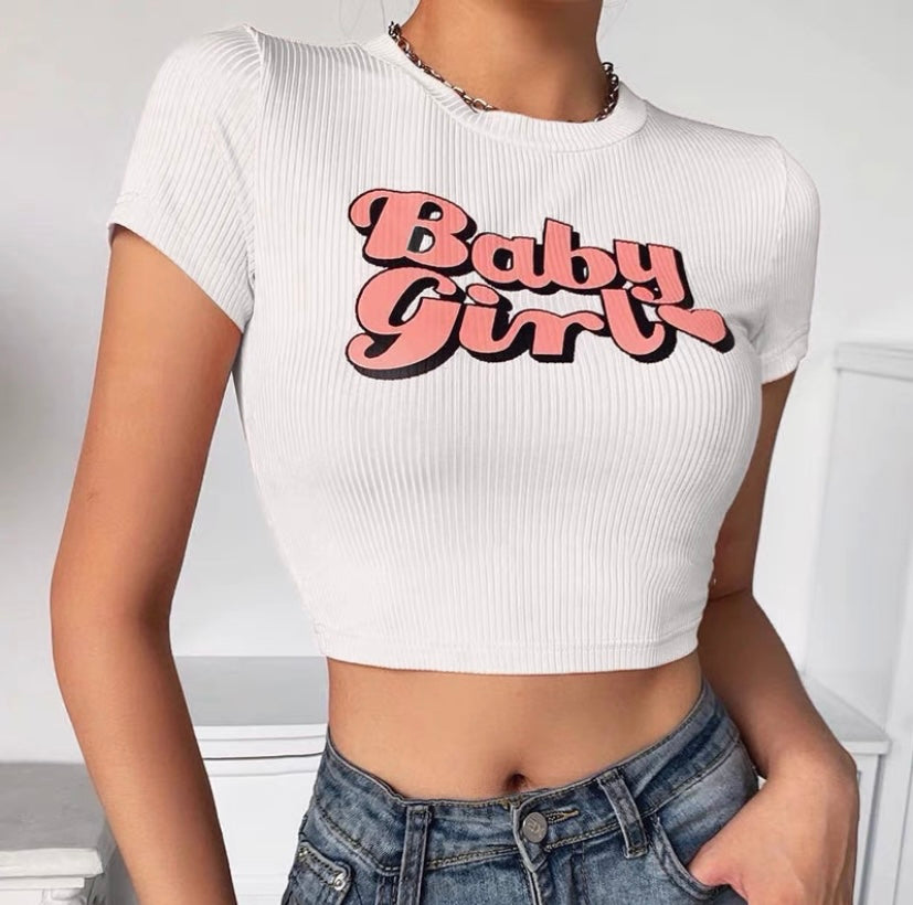 “BABY GIRL” CUTE SHORT T-SHIRT BY70109