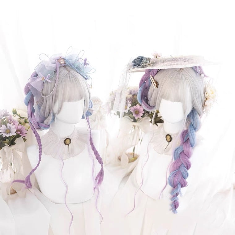 LOLITA GRAY BLUE PURPLE GRADIENT LONG CURLY WIG BY60048