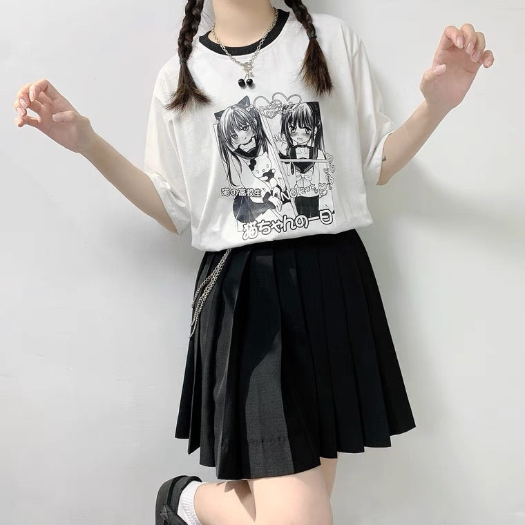 JAPANESE DARK PREPPY GIRL JK T-SHIRT BY60025