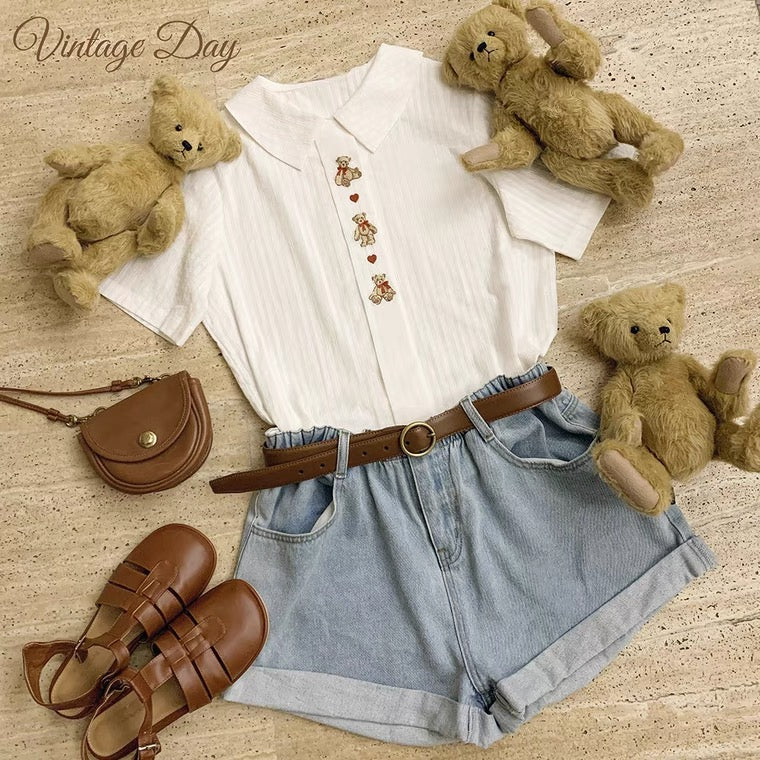 Vintage cute teddy bear shirt BY7021