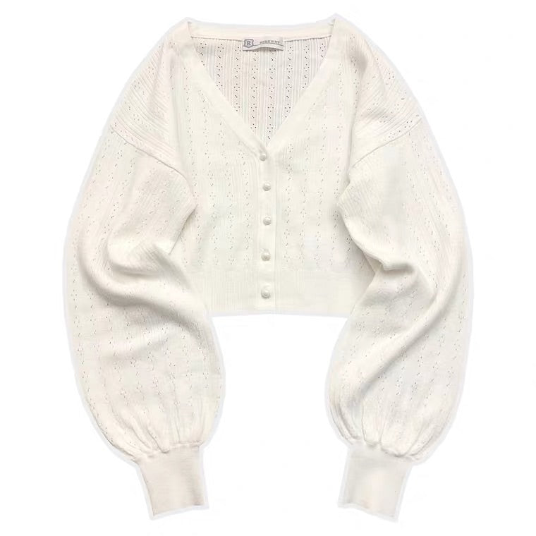 “PEARL AND YOU” WHITE KNIT cardigan BY41111