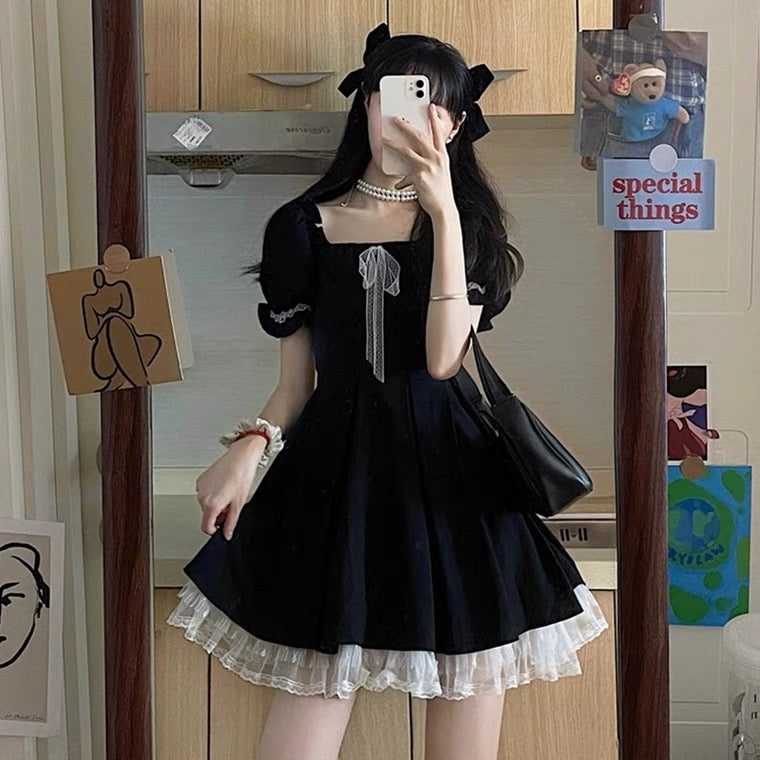 JAPANESE SWEET LOLITA BLACK WAIST DRESS BY90171