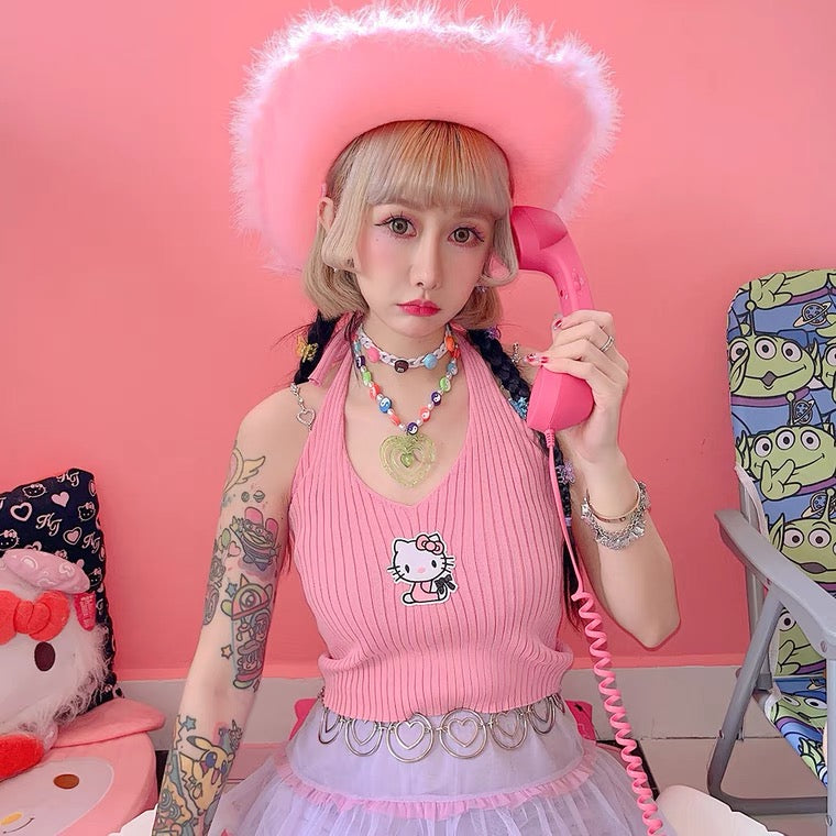 Japanese cute “hello Kitty” knit vest BY7018
