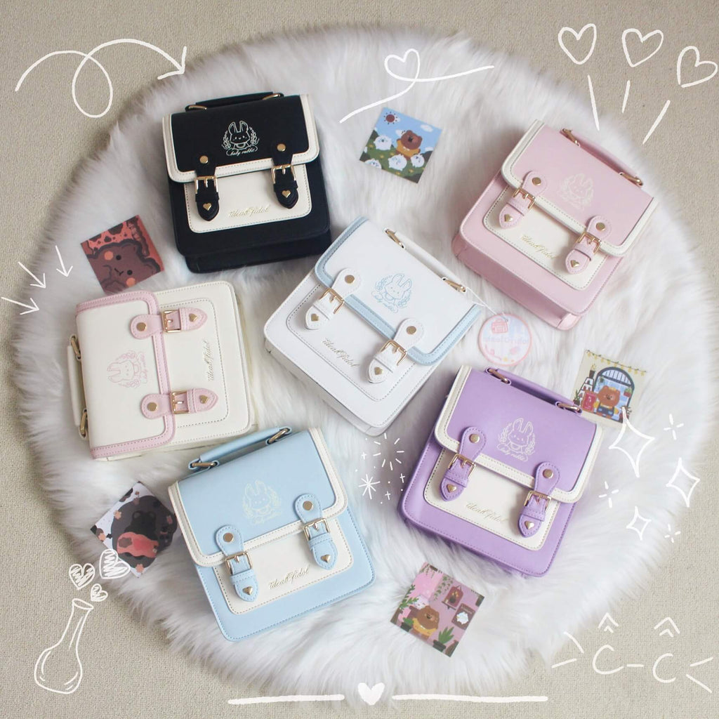 Japanese cute softgirl square bag messenger backpack BY2098