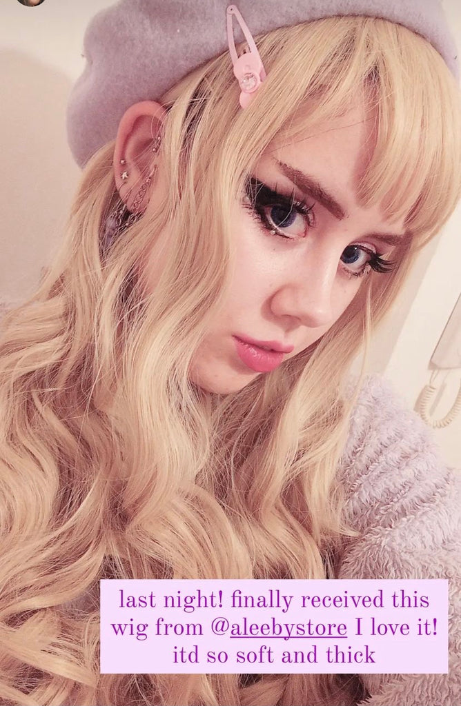 CUTE DOLL BLONDE LONG CURLY WIG BY70160