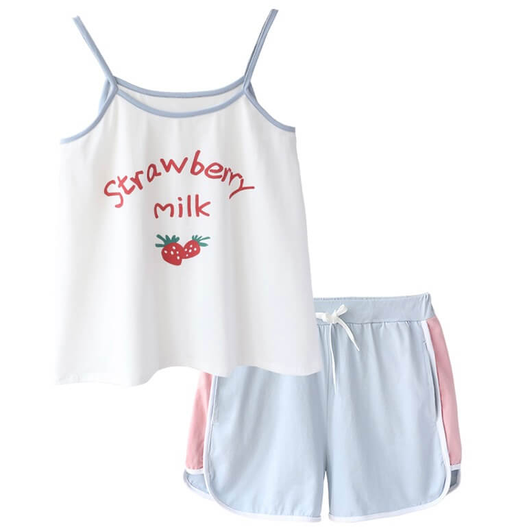 Japanese cute “Strawberry Milk” pajamas BY4170