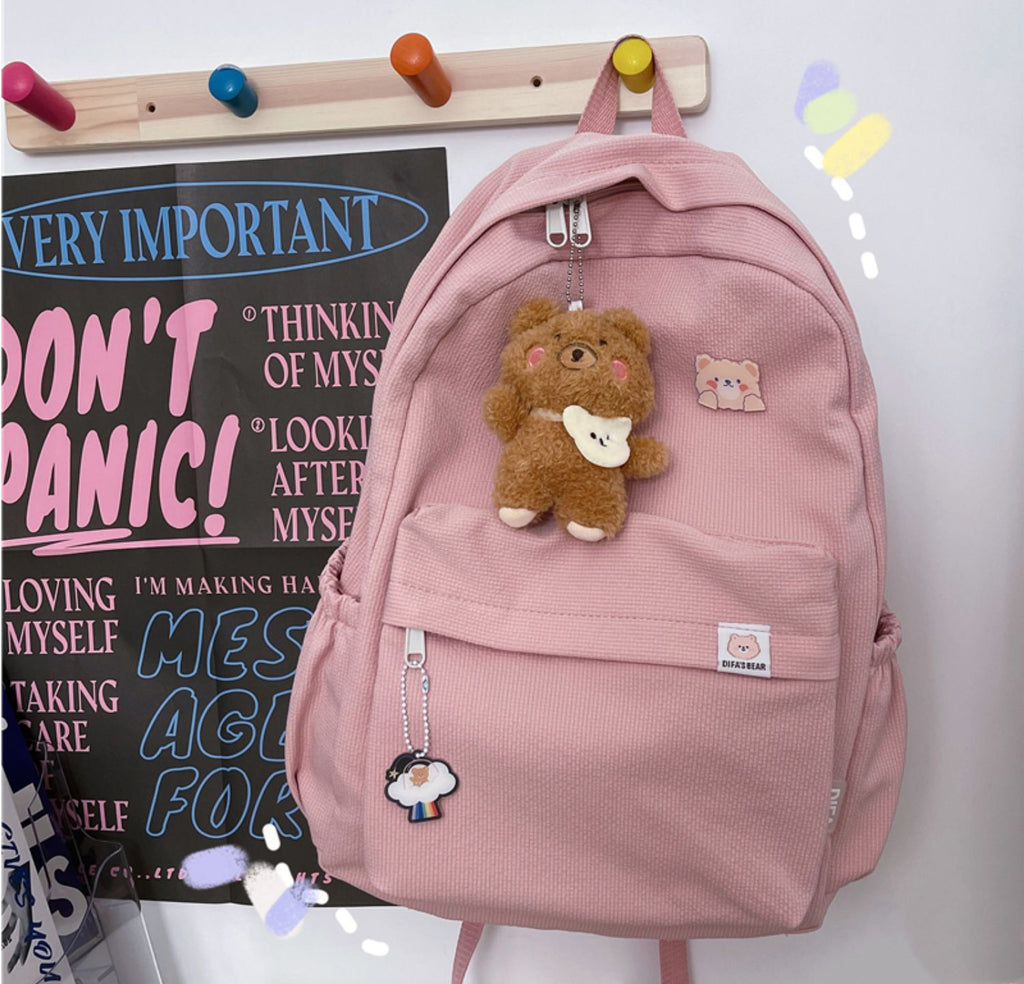 Ins Japanese cute bear backpack High School Student Backpack BY111