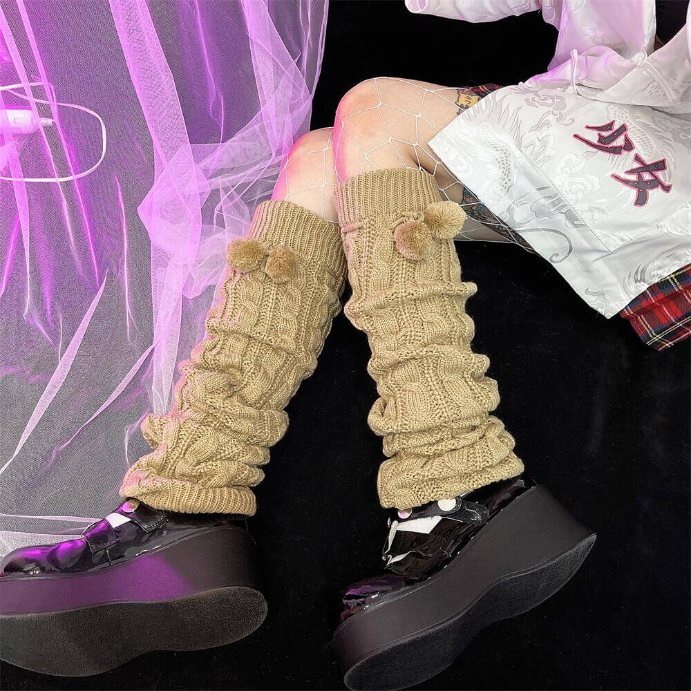 Japanese Harajuku Y2K Spice Girls wool knitted high tube JK knee socks BY9050